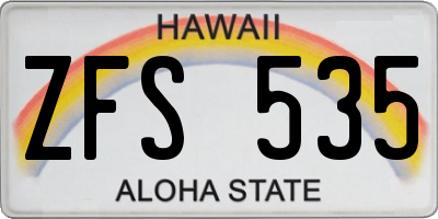 HI license plate ZFS535