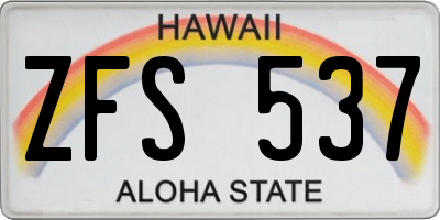 HI license plate ZFS537