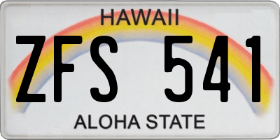 HI license plate ZFS541