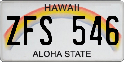HI license plate ZFS546