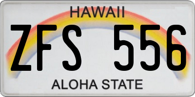 HI license plate ZFS556