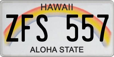 HI license plate ZFS557