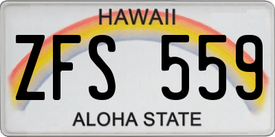 HI license plate ZFS559