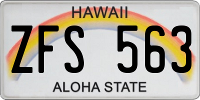 HI license plate ZFS563