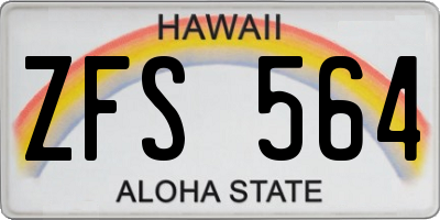 HI license plate ZFS564