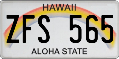 HI license plate ZFS565