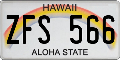 HI license plate ZFS566