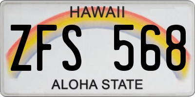 HI license plate ZFS568