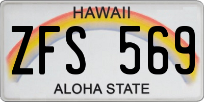 HI license plate ZFS569