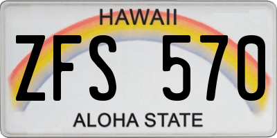 HI license plate ZFS570