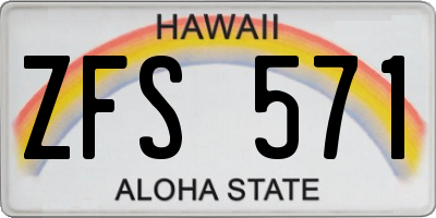 HI license plate ZFS571