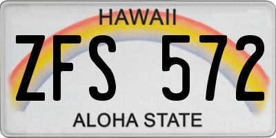 HI license plate ZFS572
