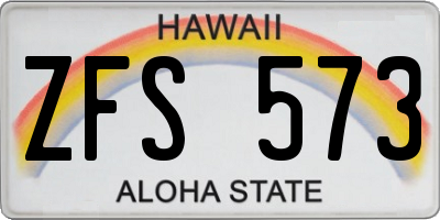 HI license plate ZFS573