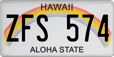 HI license plate ZFS574
