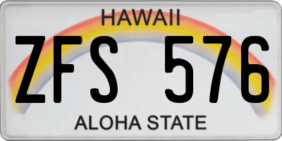 HI license plate ZFS576