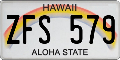 HI license plate ZFS579