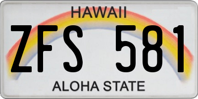 HI license plate ZFS581