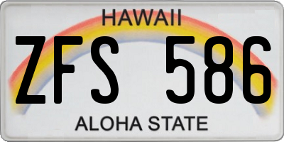 HI license plate ZFS586