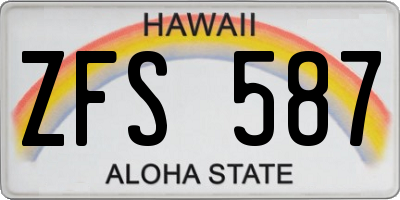 HI license plate ZFS587