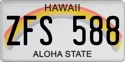 HI license plate ZFS588