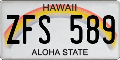 HI license plate ZFS589