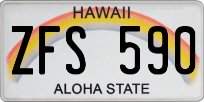 HI license plate ZFS590