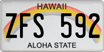 HI license plate ZFS592