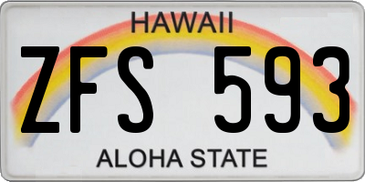 HI license plate ZFS593