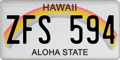 HI license plate ZFS594