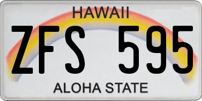 HI license plate ZFS595