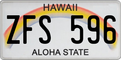 HI license plate ZFS596