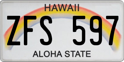 HI license plate ZFS597
