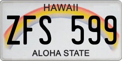 HI license plate ZFS599
