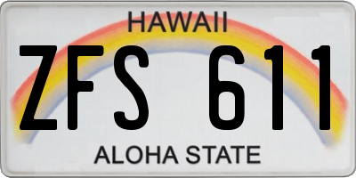 HI license plate ZFS611