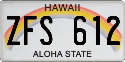 HI license plate ZFS612