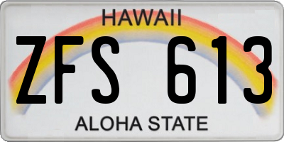 HI license plate ZFS613