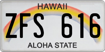 HI license plate ZFS616