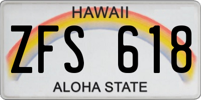 HI license plate ZFS618