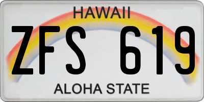 HI license plate ZFS619