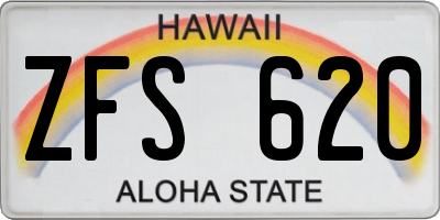 HI license plate ZFS620