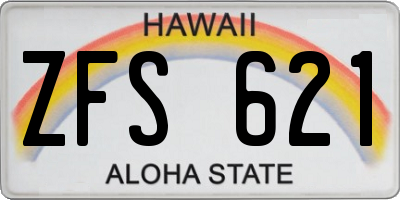 HI license plate ZFS621