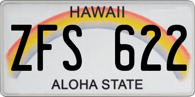 HI license plate ZFS622