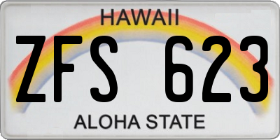 HI license plate ZFS623