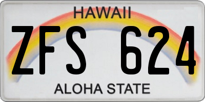 HI license plate ZFS624