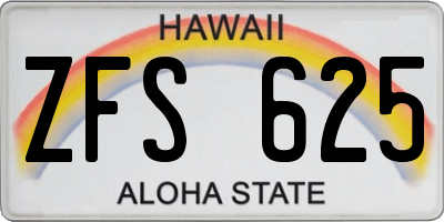 HI license plate ZFS625