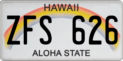 HI license plate ZFS626