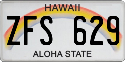 HI license plate ZFS629
