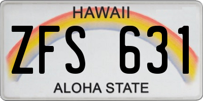 HI license plate ZFS631