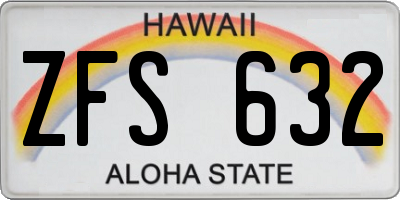HI license plate ZFS632