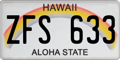 HI license plate ZFS633